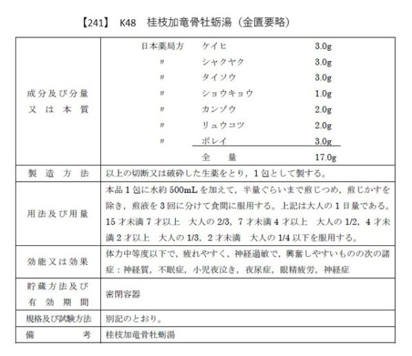 画像2: 桂枝加竜骨牡蛎湯（ケイシカリュウコツボレイトウ） (2)