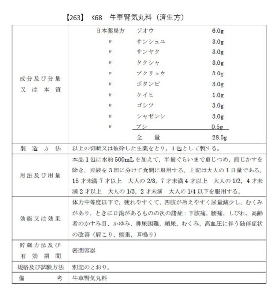 画像2: 牛車腎気丸料（ゴシャジンキガンリョウ） (2)