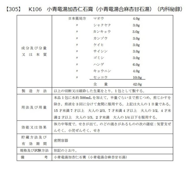 画像1: 小青竜湯加杏仁石膏（ショウセイリュウトウカキョウニンセッコウ） (1)