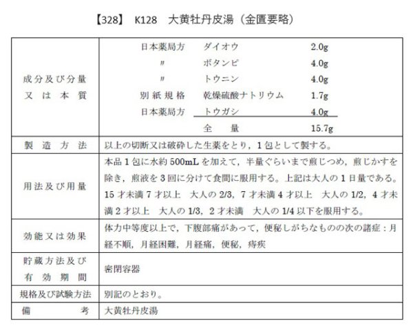 画像2: 大黄牡丹皮湯（ダイオウボタンピトウ） (2)