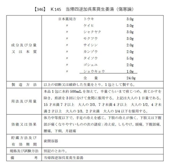 画像2: 当帰四逆加呉茱萸生姜湯（トウキシギャクカゴシュユショウキョウトウ） (2)