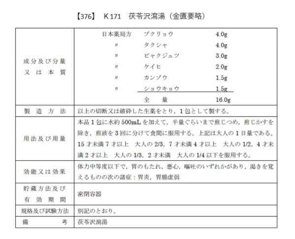 画像2: 茯苓沢瀉湯（ブクリョウタクシャトウ） (2)